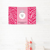 Roze zebra print spandoek (Insitu)