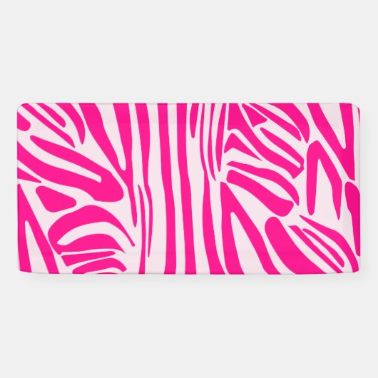 Roze zebra print spandoek (Horizontaal)