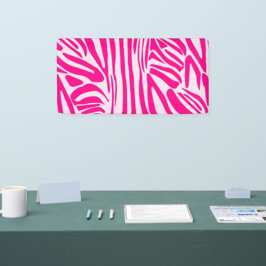 Roze zebra print spandoek (Beurs)
