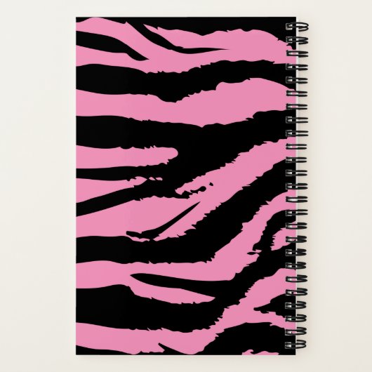Roze Zebra Print Spiraal Notitieboek (Achterkant)