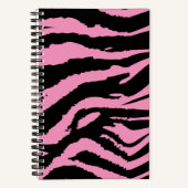 Roze Zebra Print Spiraal Notitieboek (Voorkant)