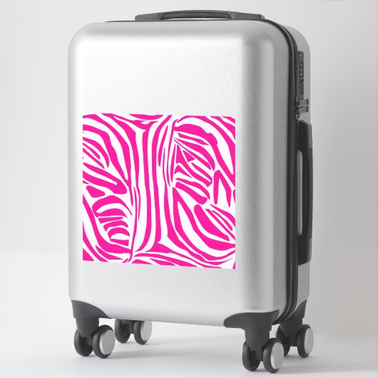 Roze zebra print sticker (Koffer)