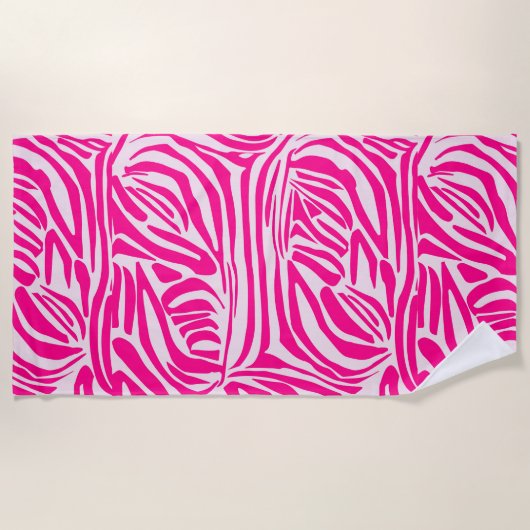 Roze zebra print strandlaken (Voorkant)