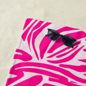 Roze zebra print strandlaken (In situ)
