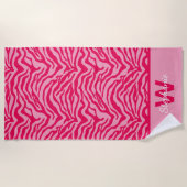 Roze Zebra print Strandlaken (Voorkant)