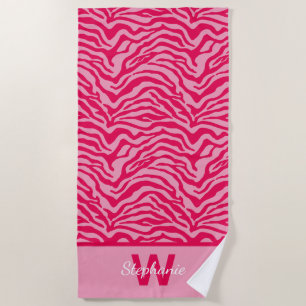 Roze Zebra print Strandlaken