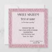 Roze Zebra Print Sweet Sixteen Kaart (Achterkant)