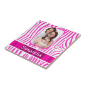 Roze zebra print tegeltje (Zijkant)