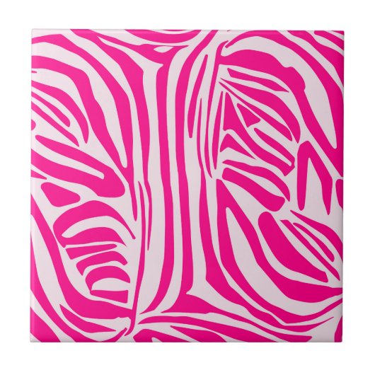 Roze zebra print tegeltje (Voorkant)