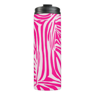 Roze zebra print thermosbeker
