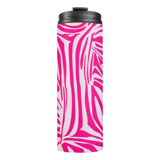 Roze zebra print thermosbeker (Voorkant)