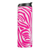 Roze zebra print thermosbeker (Gedraaid links)