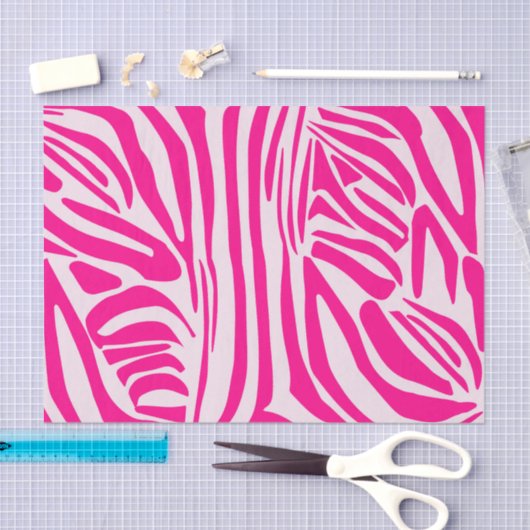 Roze zebra print tissuepapier (Craft)
