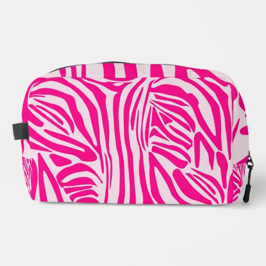 Roze zebra print toilettasje (Voorkant)