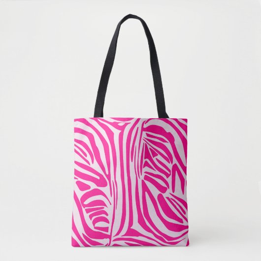 Roze zebra print tote bag (Voorkant)