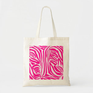 Roze zebra print tote bag