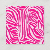 Roze zebra print vierkante visitekaartje (Voorkant)