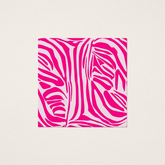 Roze zebra print vierkante visitekaartjes (Voorkant)