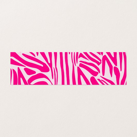 Roze zebra print visitekaartje (Buitenkant ongevouwen)