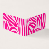 Roze zebra print visitekaartje (Buitenkant)