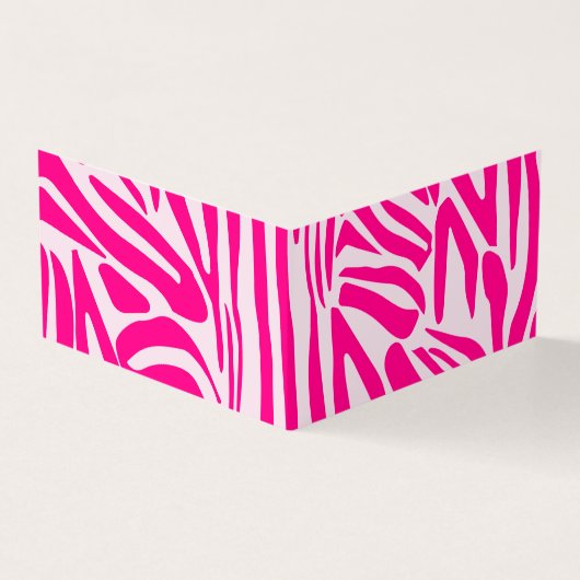 Roze zebra print visitekaartje (Buitenkant)