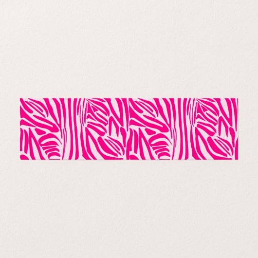 Roze zebra print visitekaartje (Buitenkant ongevouwen)