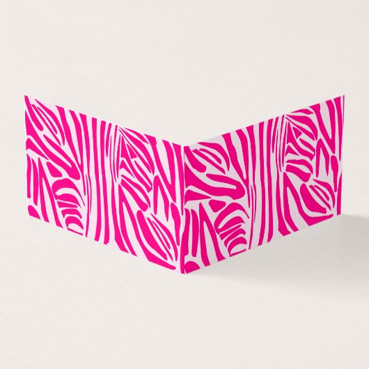 Roze zebra print visitekaartje (Buitenkant)