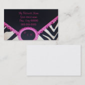Roze zebra print visitekaartje (Voorkant / Achterkant)