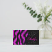 Roze Zebra Print Visitekaartje (Staand voorkant)