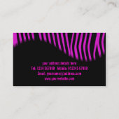 Roze Zebra Print Visitekaartje (Achterkant)
