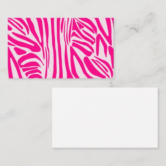 Roze zebra print visitekaartje (Voorkant / Achterkant)