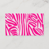 Roze zebra print visitekaartje (Voorkant)