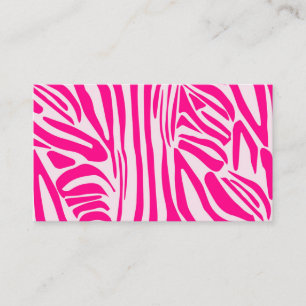 Roze zebra print visitekaartje