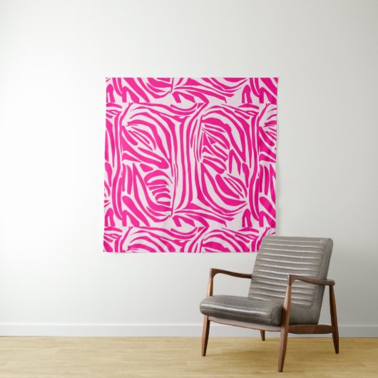 Roze zebra print wandkleed (In Situ (horizontaal))