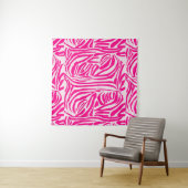 Roze zebra print wandkleed (In situ)