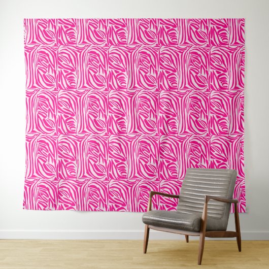 Roze zebra print wandkleed (In Situ (horizontaal))