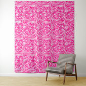 Roze zebra print wandkleed (In situ)
