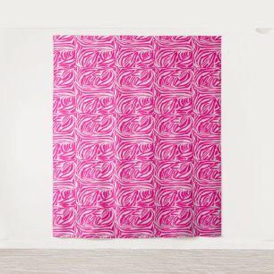 Roze zebra print wandkleed