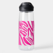Roze zebra print waterfles (Achterkant)