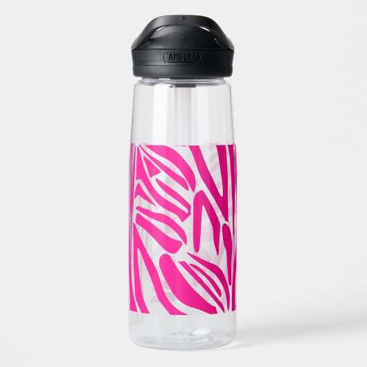 Roze zebra print waterfles (Achterkant)