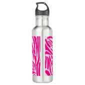 Roze zebra print waterfles  (Achterkant)