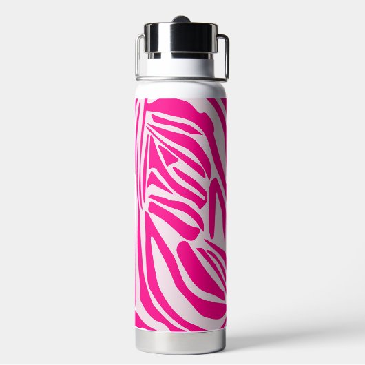 Roze zebra print waterfles (Achterkant)