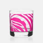 Roze zebra print whisky glas (Achterkant)