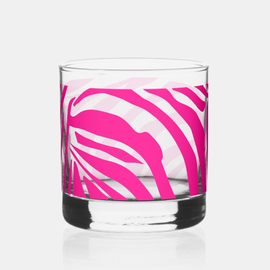 Roze zebra print whisky glas (Achterkant)
