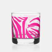 Roze zebra print whisky glas (Rechts)