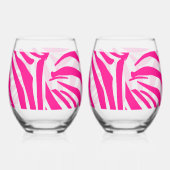 Roze zebra print wijnglas zonder voet (Rechts)
