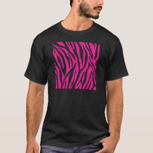 roze-zebra-print-(zwart) t-shirt