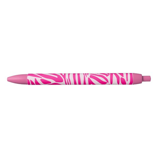 Roze zebra print zwarte inkt pen (Voorkant)