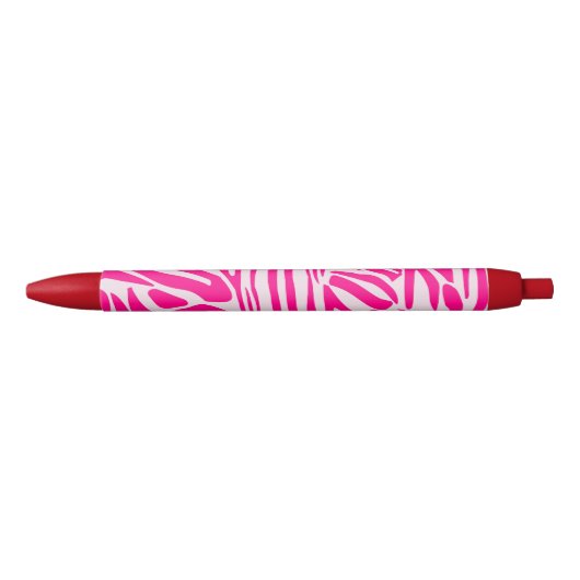 Roze zebra print zwarte inkt pen (Voorkant)