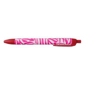 Roze zebra print zwarte inkt pen (Bodem)